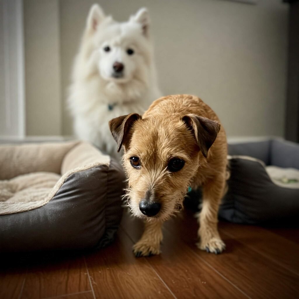 Rufus's Dog Bed Drama: Blurry Photo