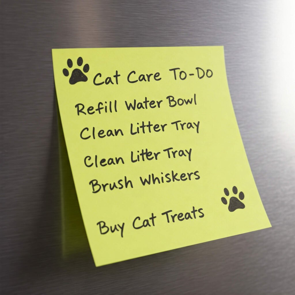 Sticky Note Cat Care